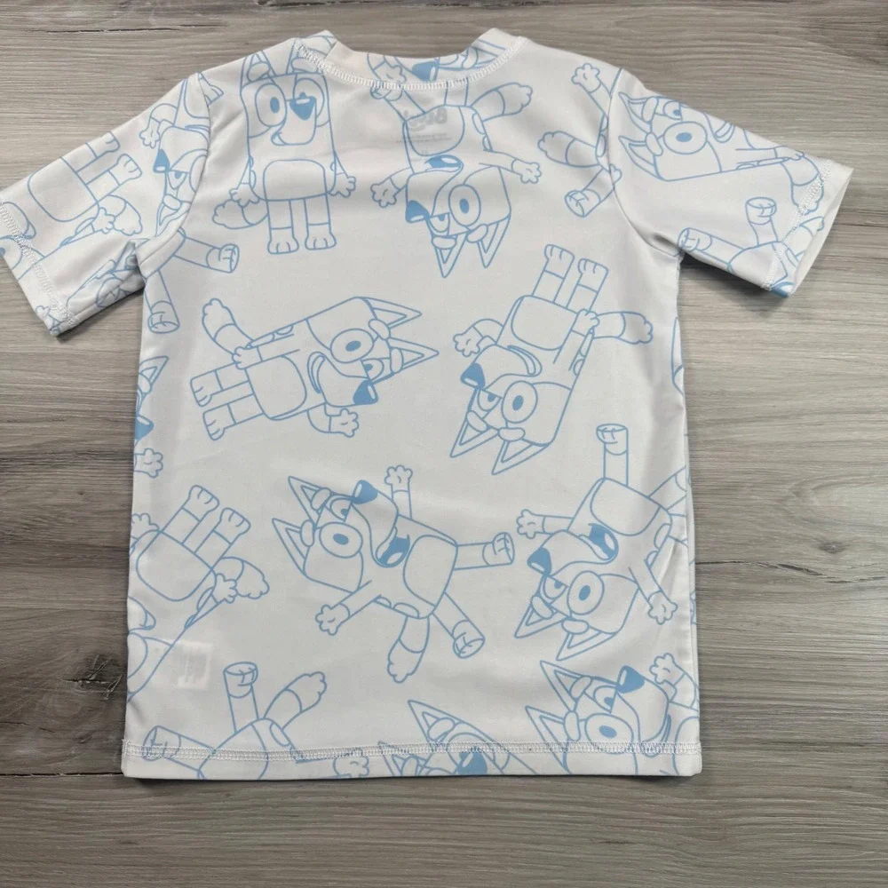Kids Bluey Character Rash Guard Swim Shirt Size 5T Short‎ Sleeve